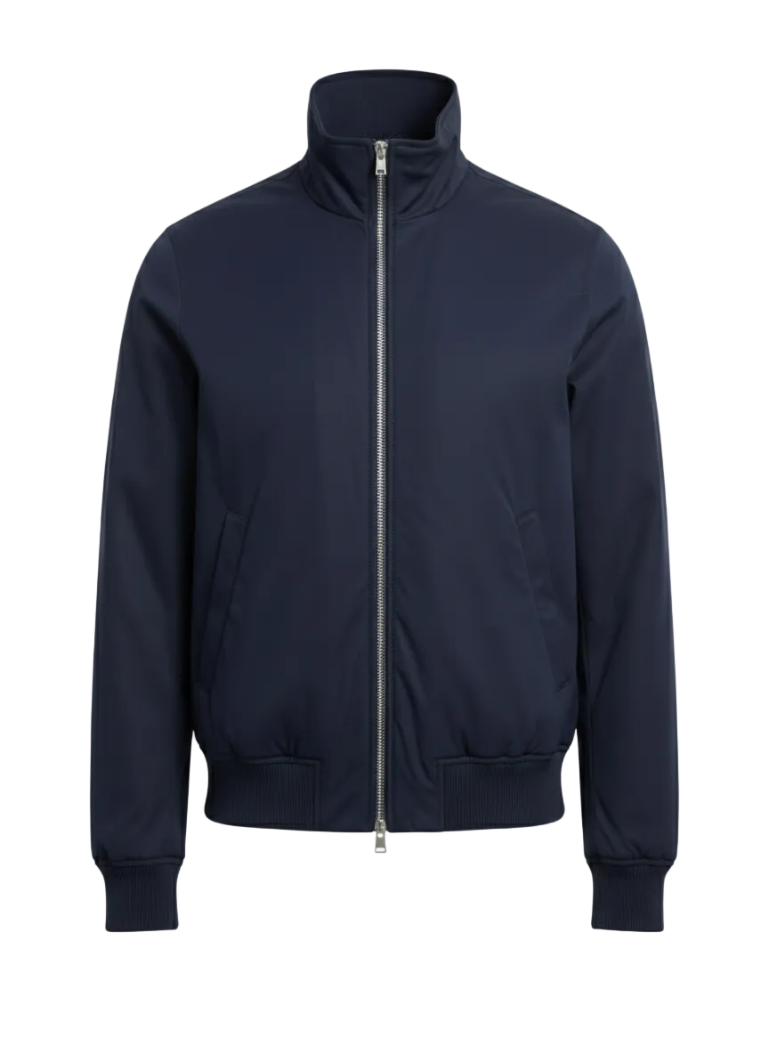 Men's Jacket with Ribbed Wrist Cuffs