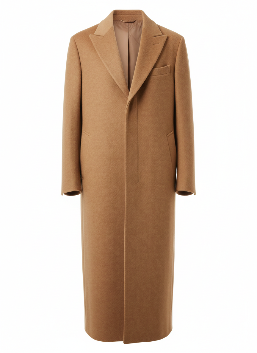 Men's Coat with Floor Length Silhouette