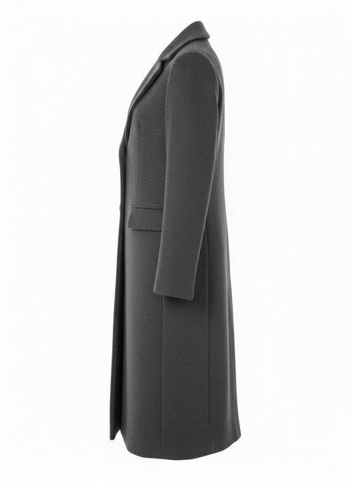 Men's Coat with Knee Length Hem