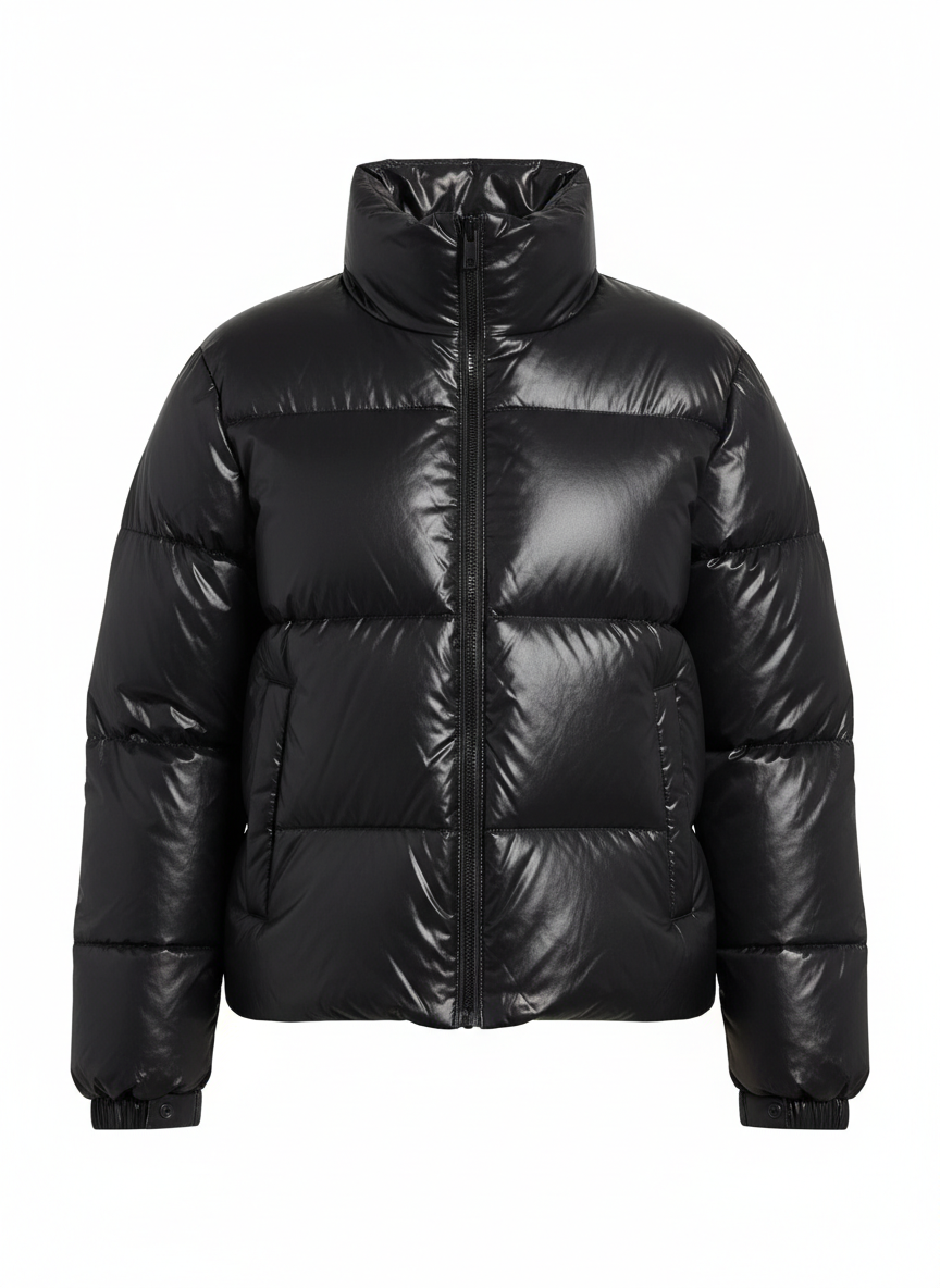 Men's Puffer Jacket with Tall Stand Collar